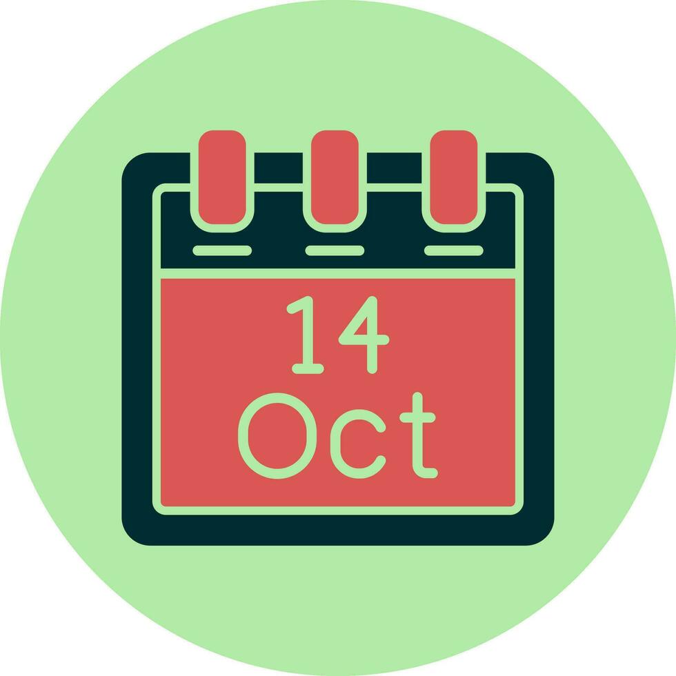 October 14 Vector Icon