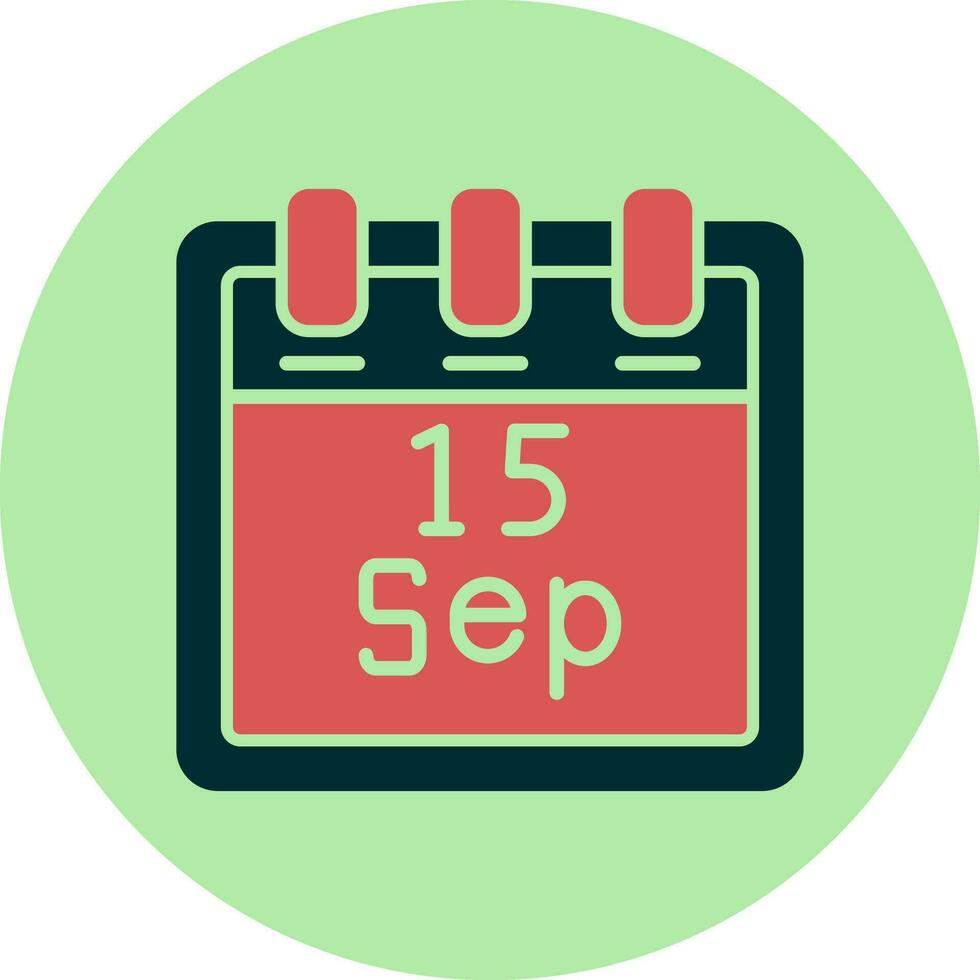 septiembre 15 vector icono