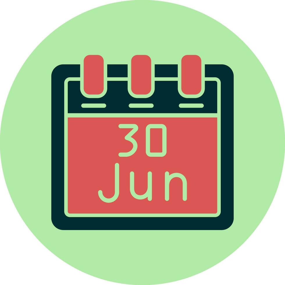 junio 30 vector icono