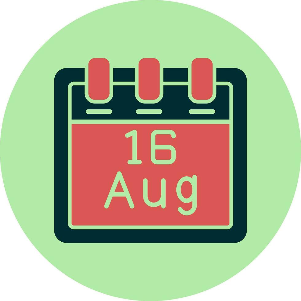 August 16 Vector Icon