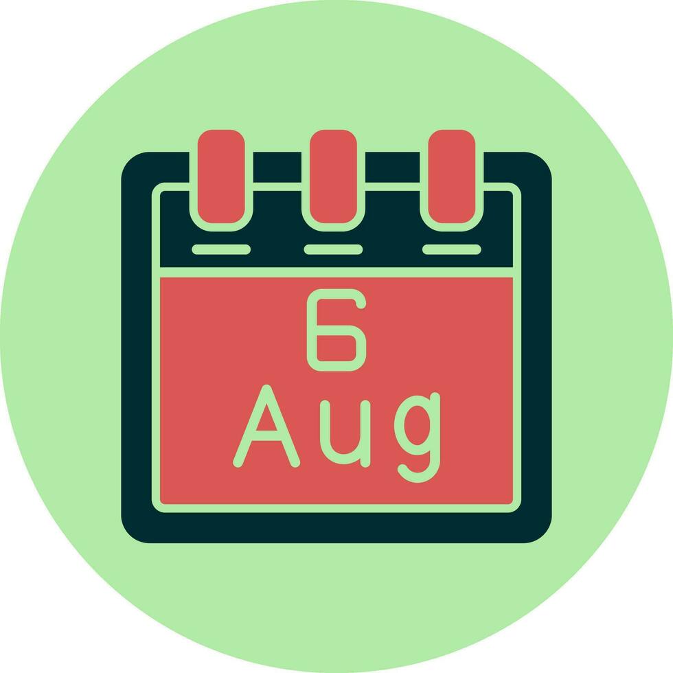 August 6 Vector Icon