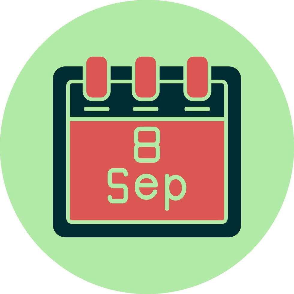 septiembre 8 vector icono