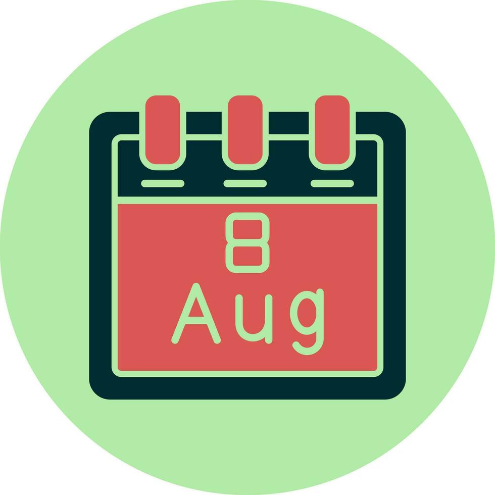 August 8 Vector Icon