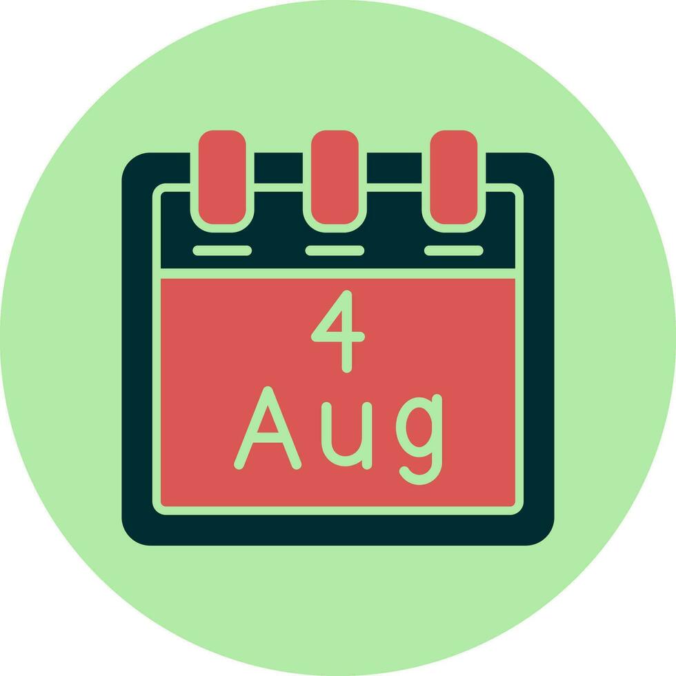 August 4 Vector Icon