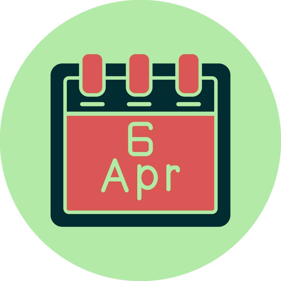 April 6 Vector Icon