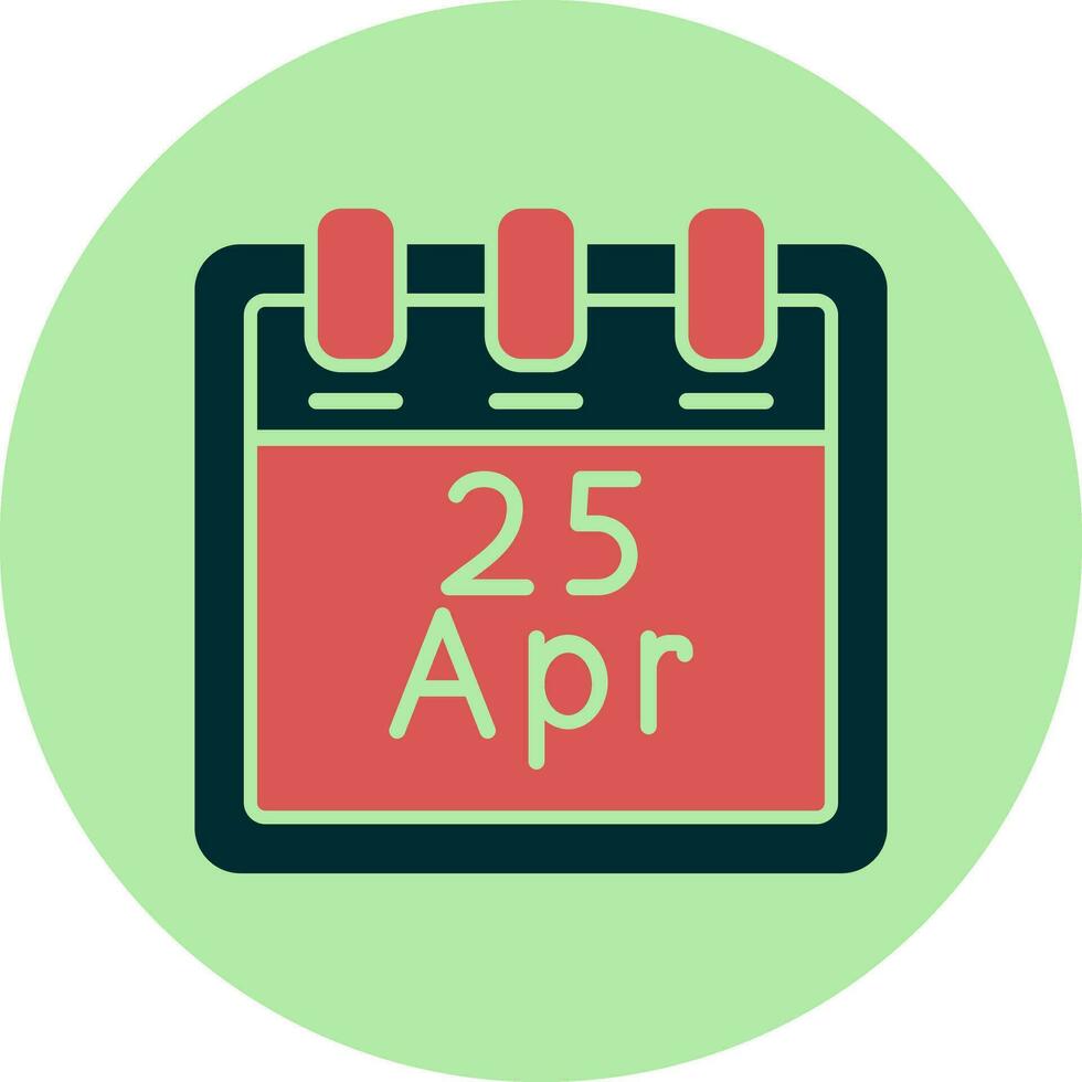 April 25 Vector Icon