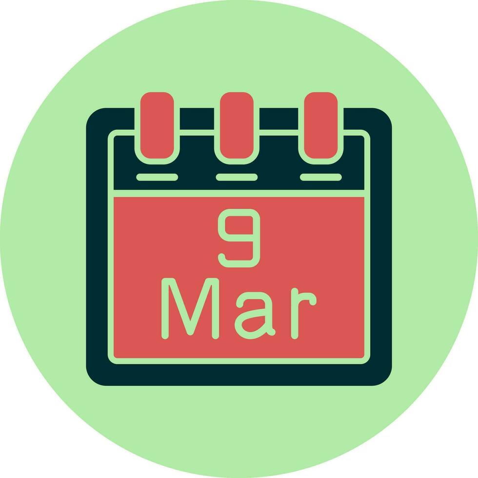 March 9 Vector Icon