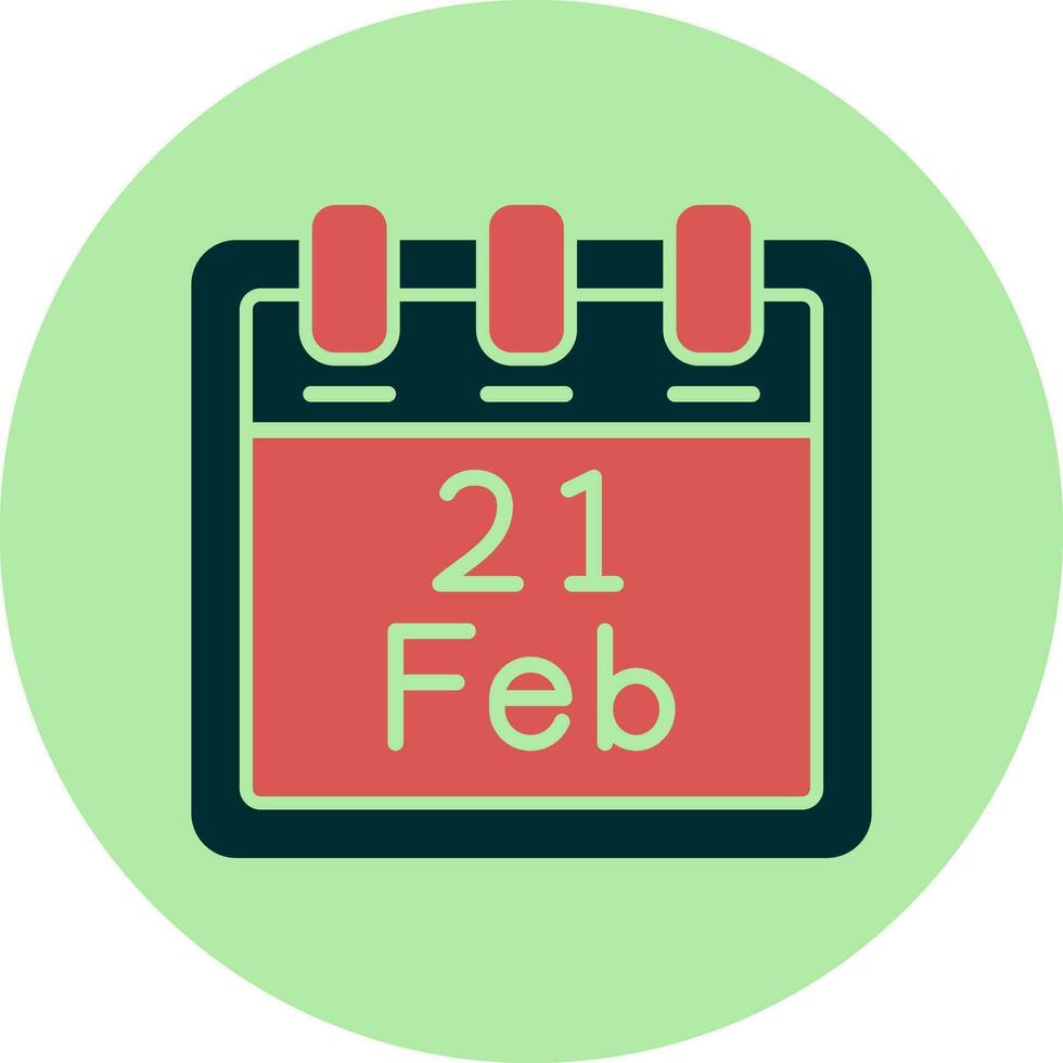 February 21 Vector Icon