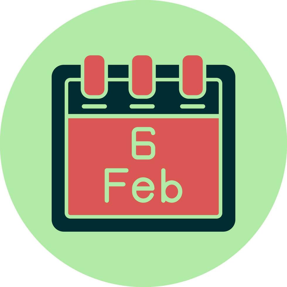February 6 Vector Icon