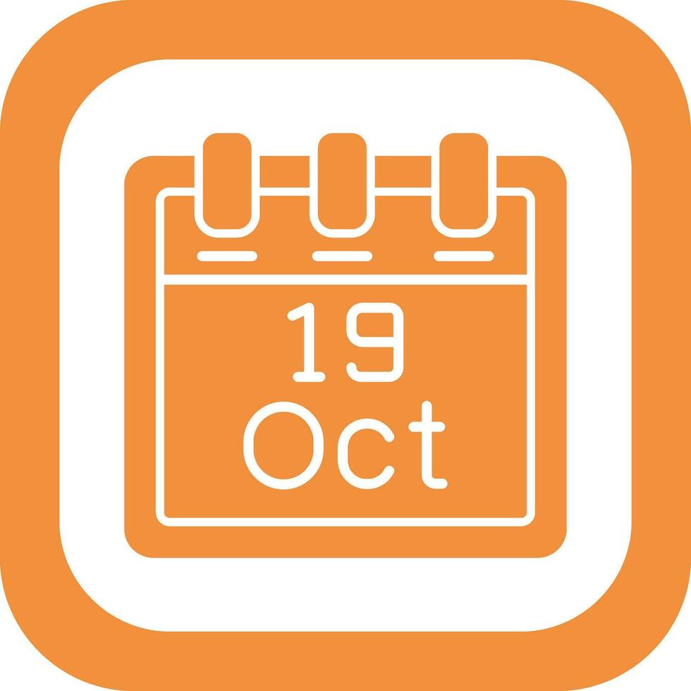 October 19 Vector Icon