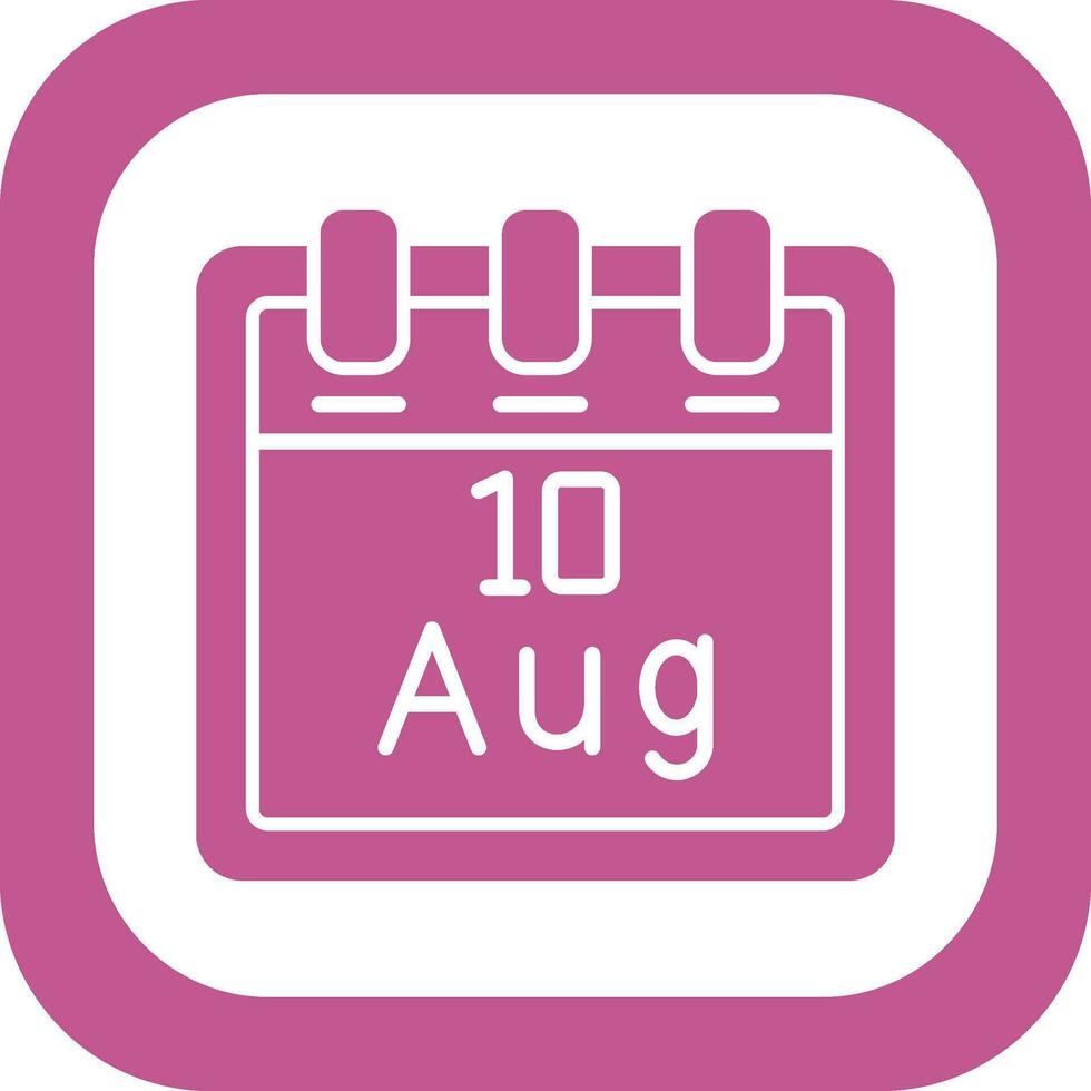 August 10 Vector Icon