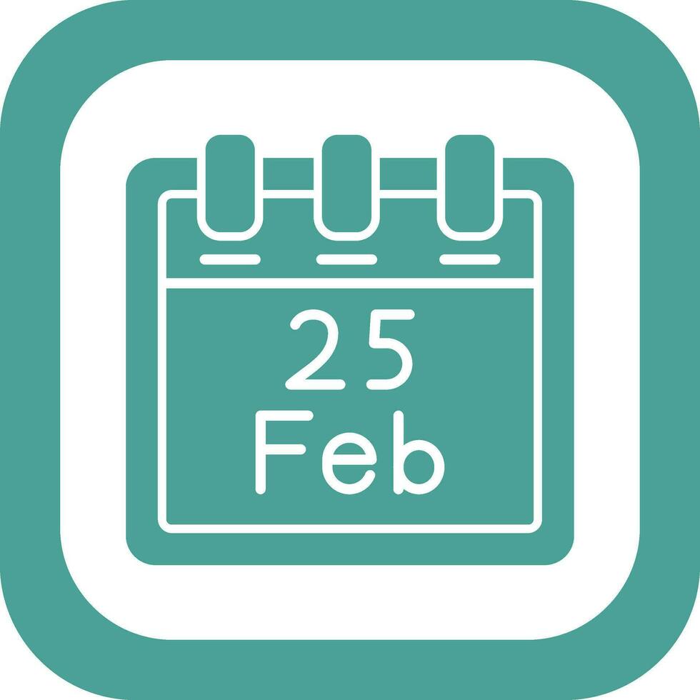 February 25 Vector Icon