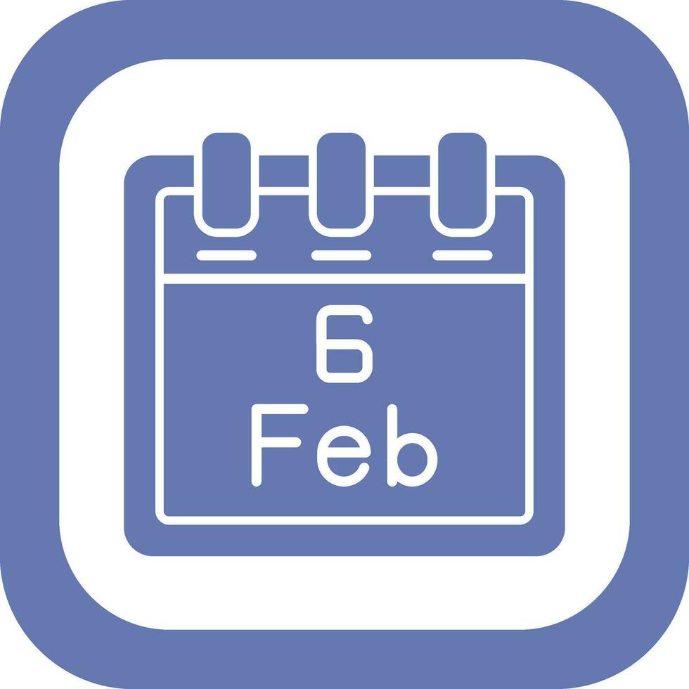 February 6 Vector Icon