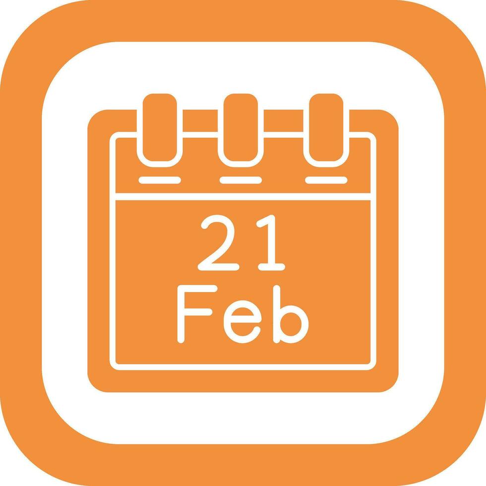 February 21 Vector Icon