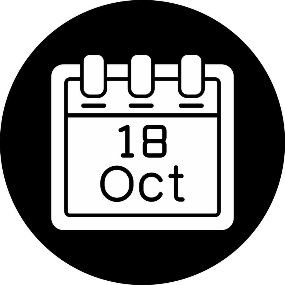 octubre 18 vector icono