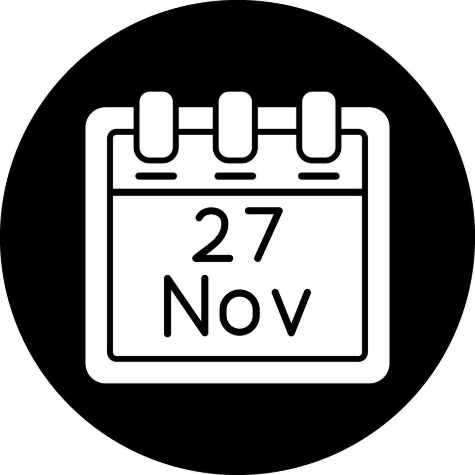 noviembre 27 vector icono