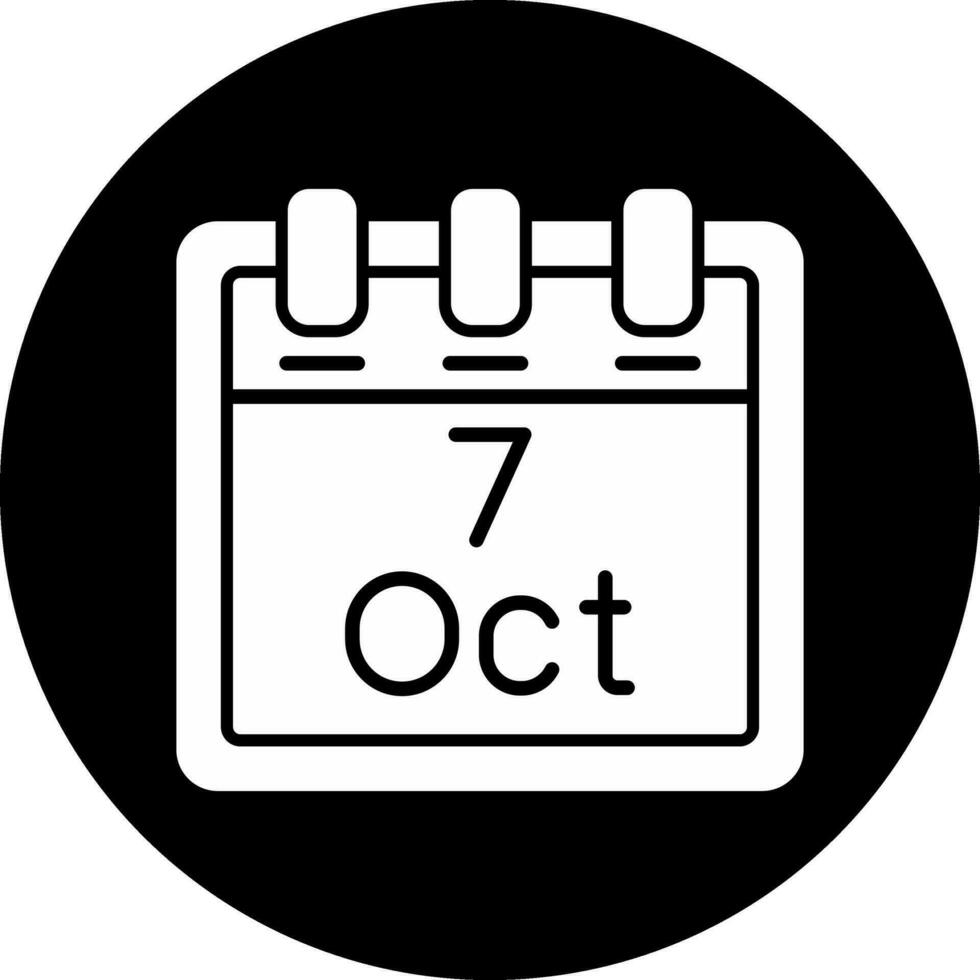 octubre 7 7 vector icono