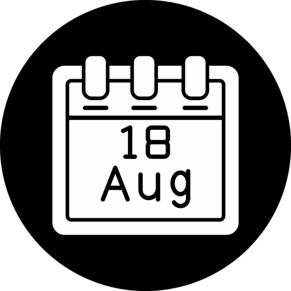 August 18 Vector Icon