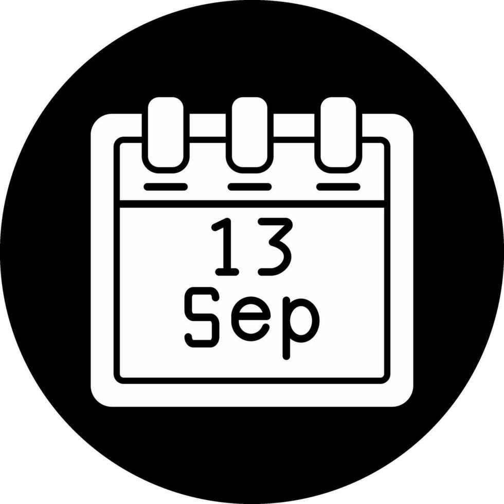 septiembre 13 vector icono