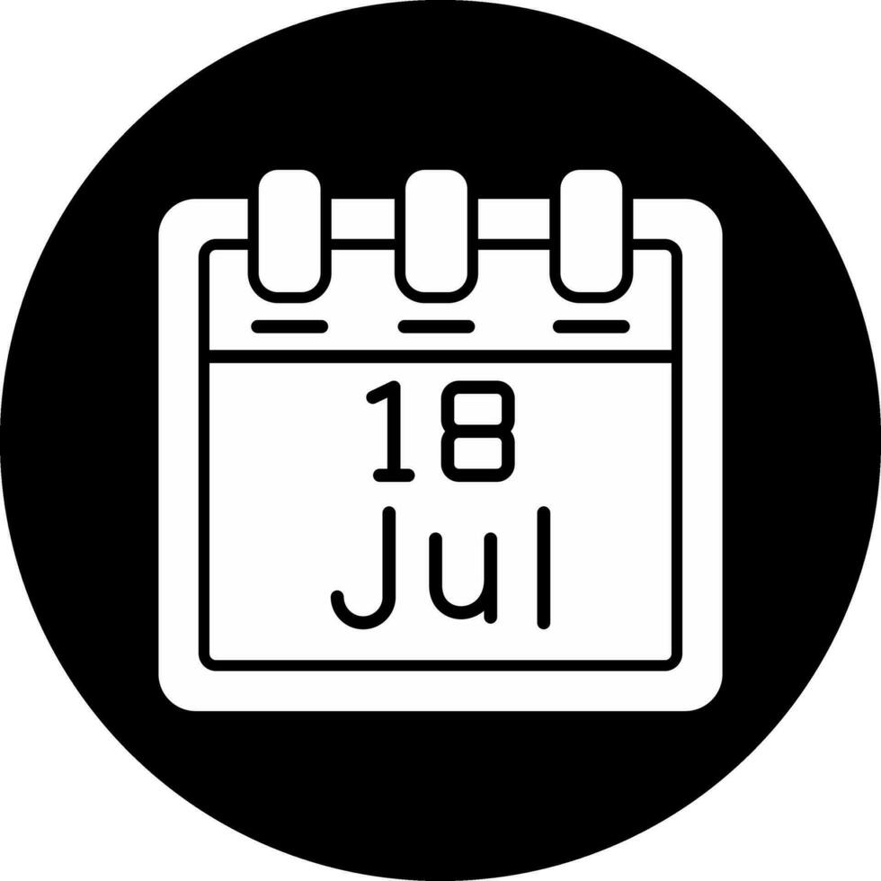 julio 18 vector icono