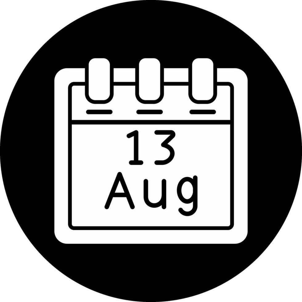 August 13 Vector Icon