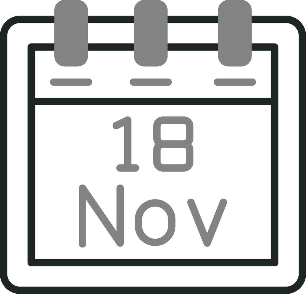 noviembre 18 vector icono