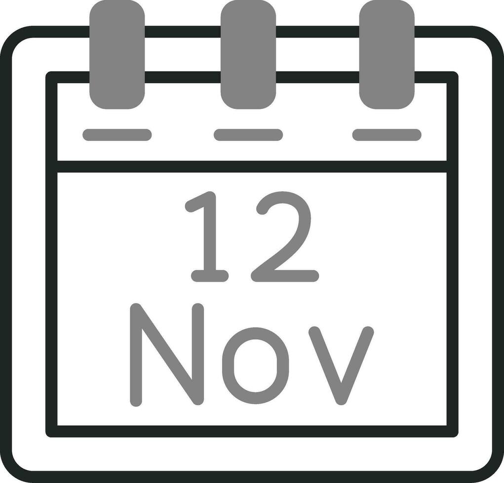 noviembre 12 vector icono