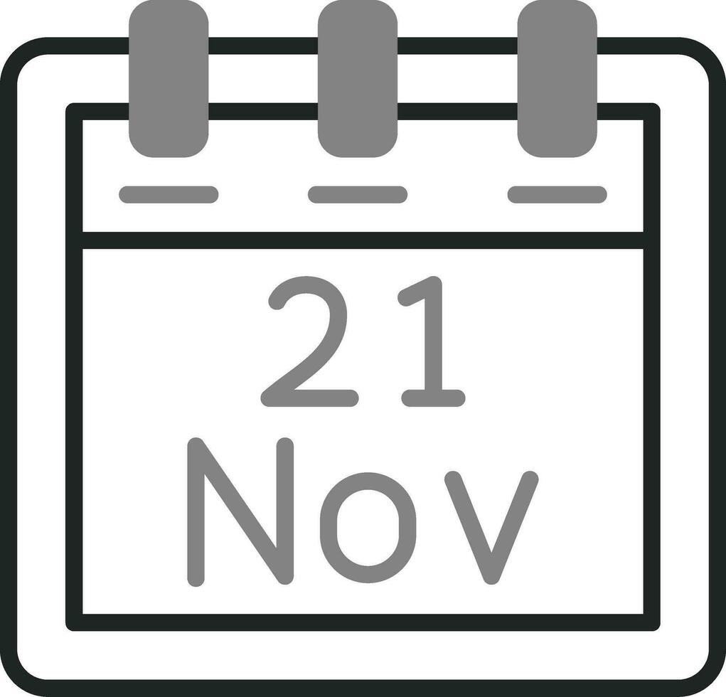 noviembre 21 vector icono