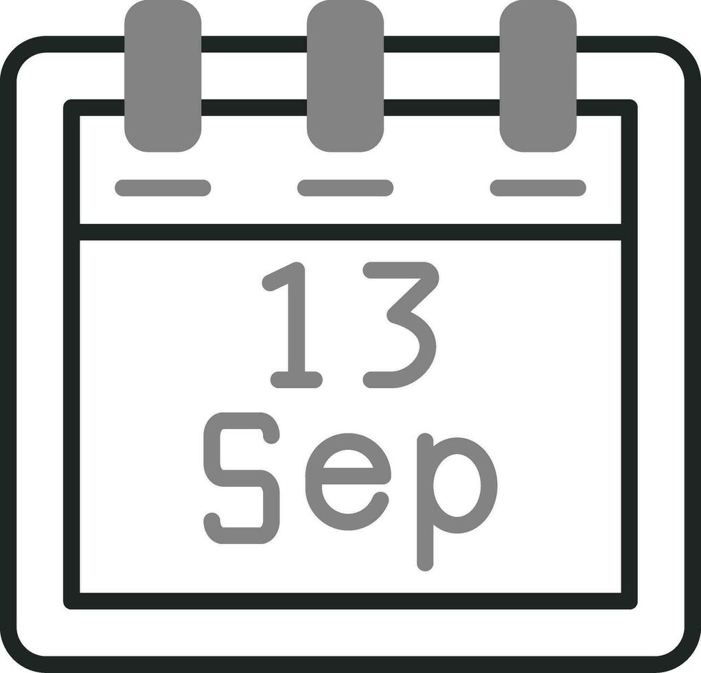 septiembre 13 vector icono