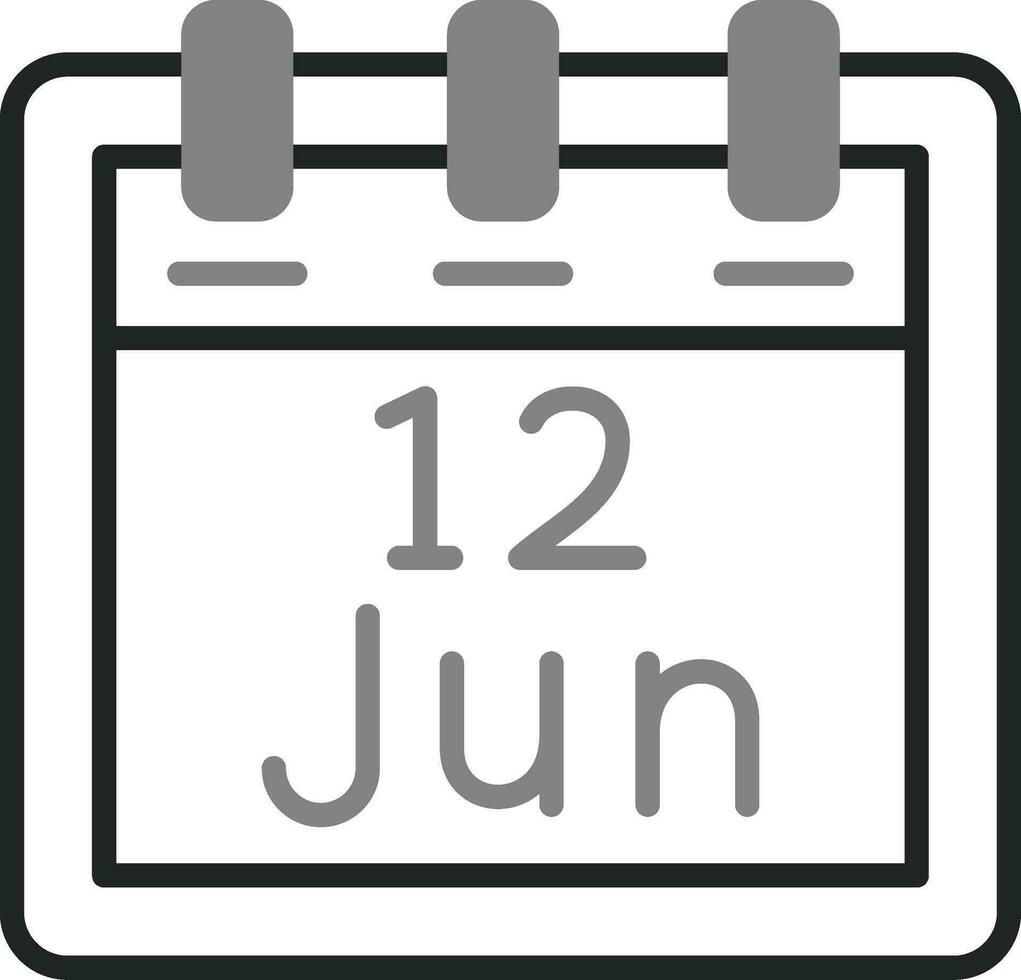 junio 12 vector icono