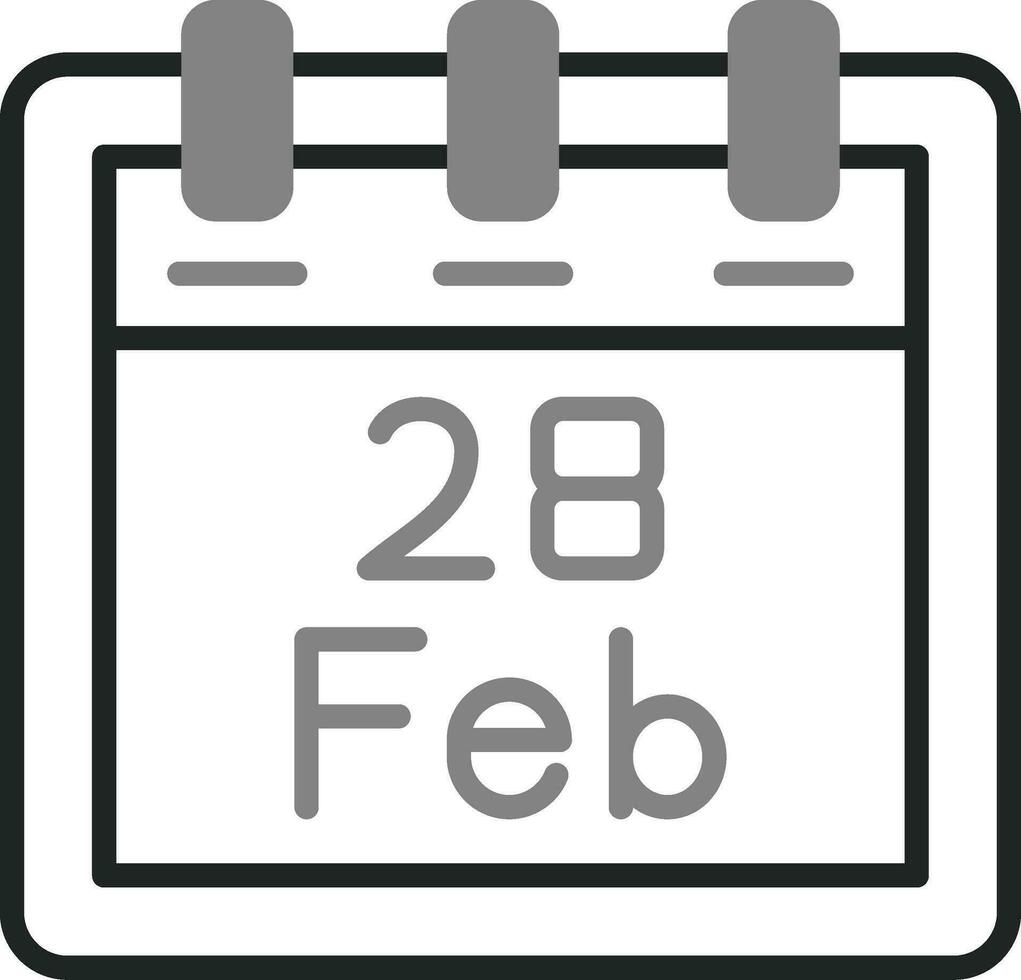 febrero 28 vector icono