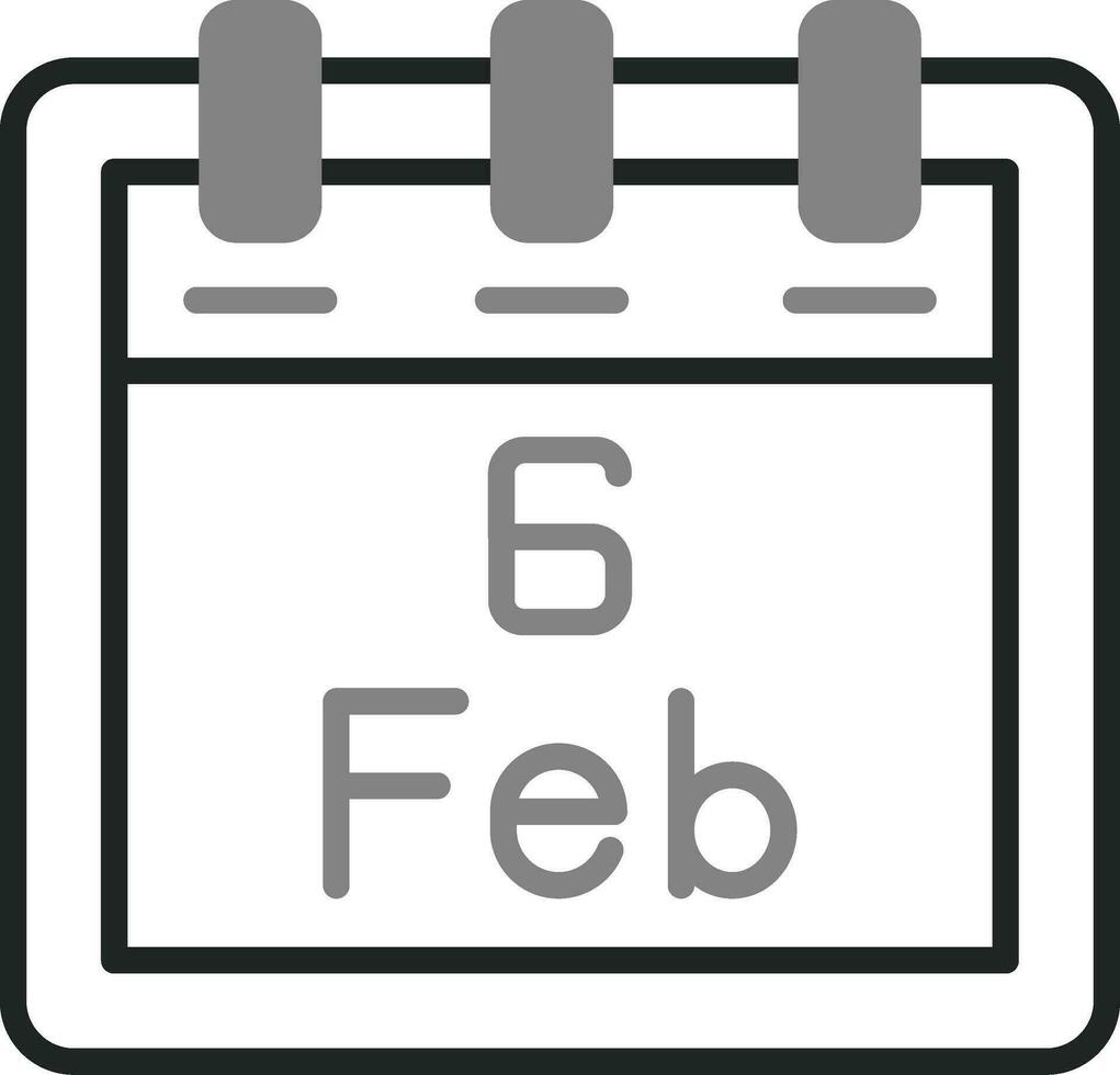 February 6 Vector Icon