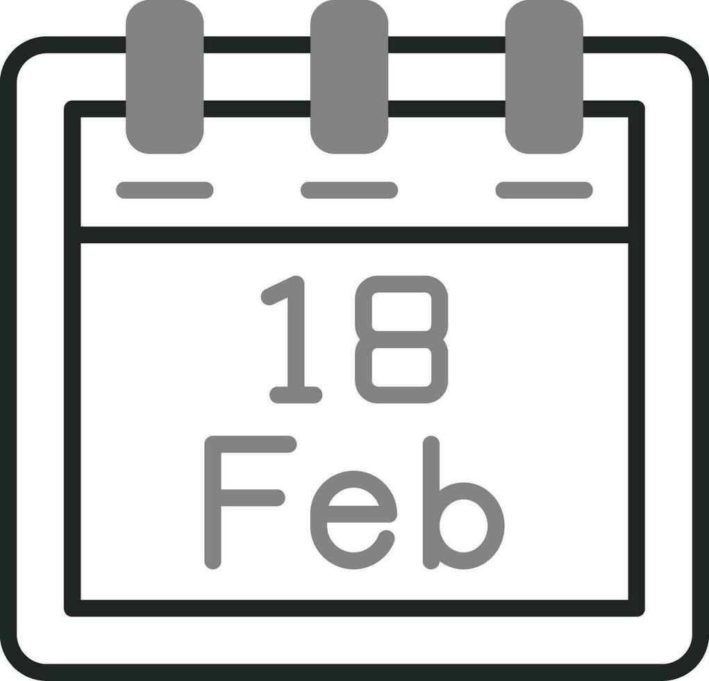 febrero 18 vector icono