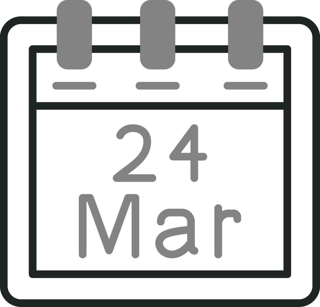 marzo 24 vector icono