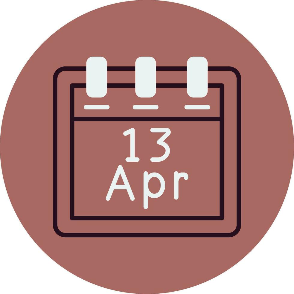 abril 13 vector icono