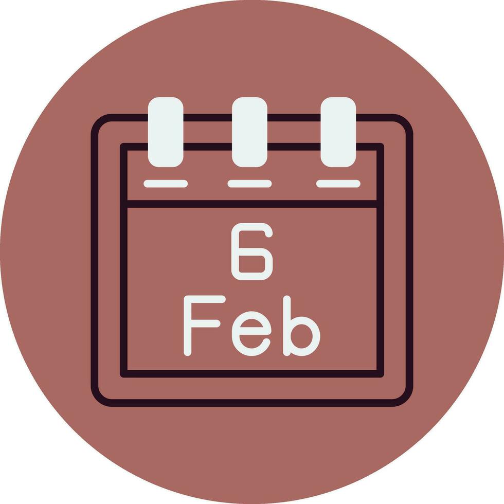 February 6 Vector Icon