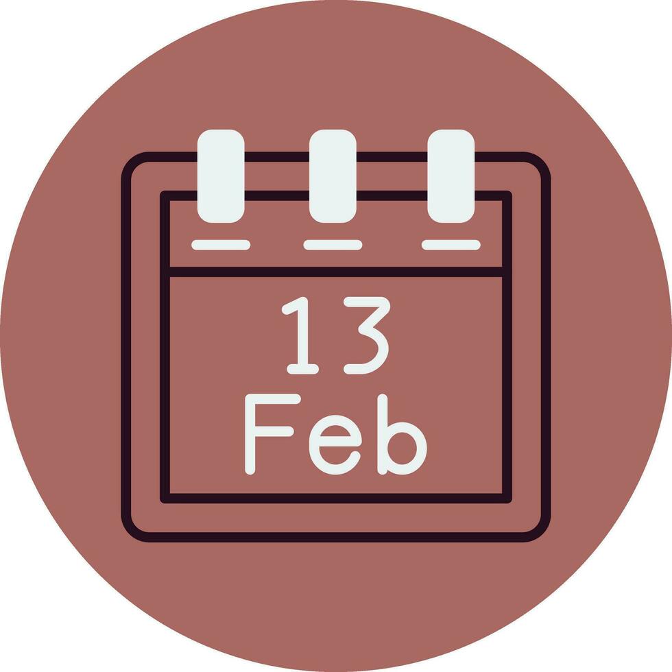 February 13 Vector Icon