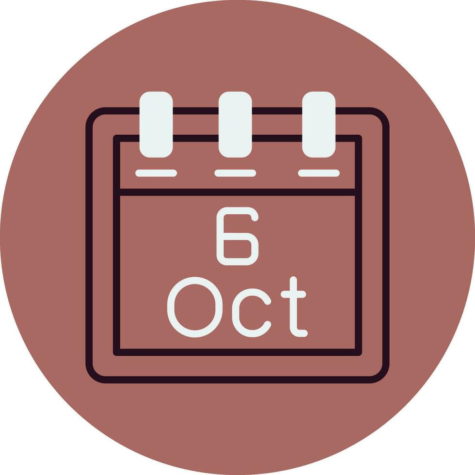 October 6 Vector Icon