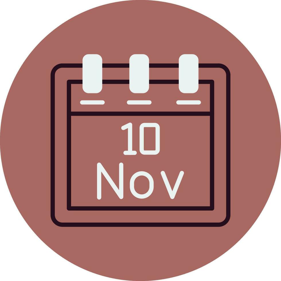 noviembre 10 vector icono