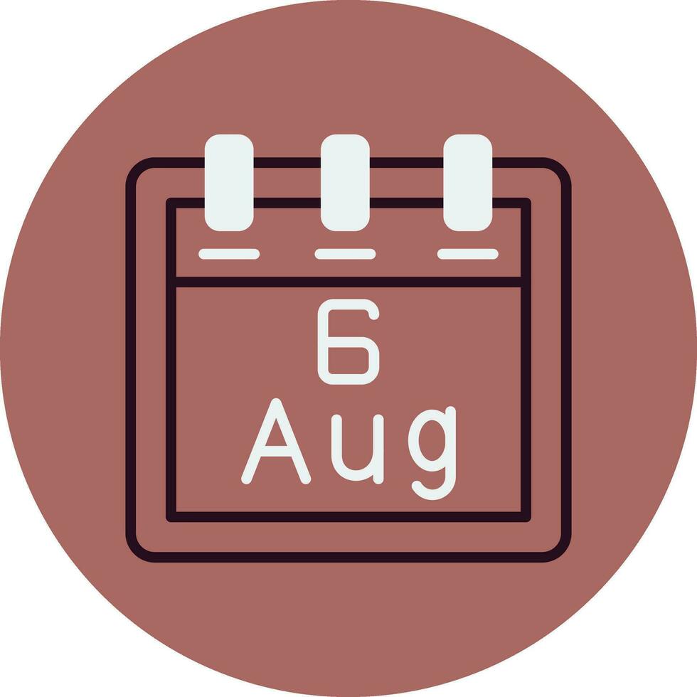 August 6 Vector Icon