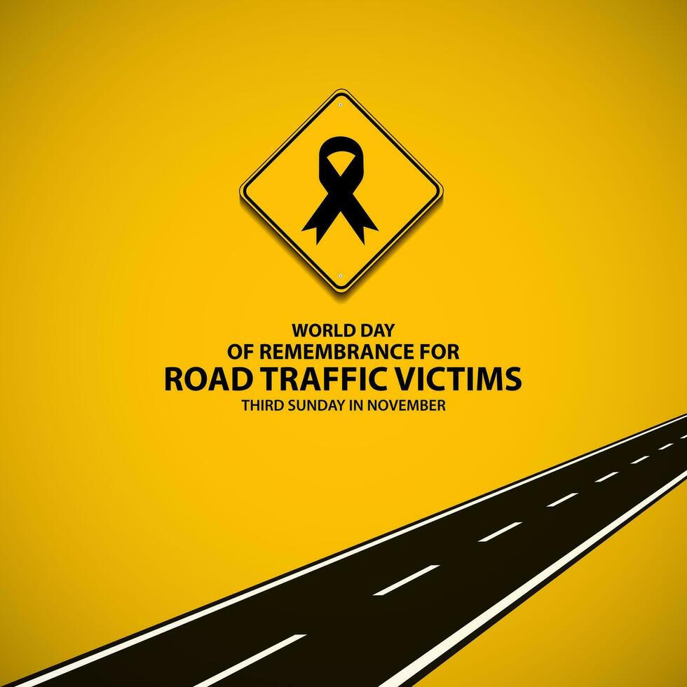 mundo día de remembranza para la carretera tráfico víctimas antecedentes vector ilustración