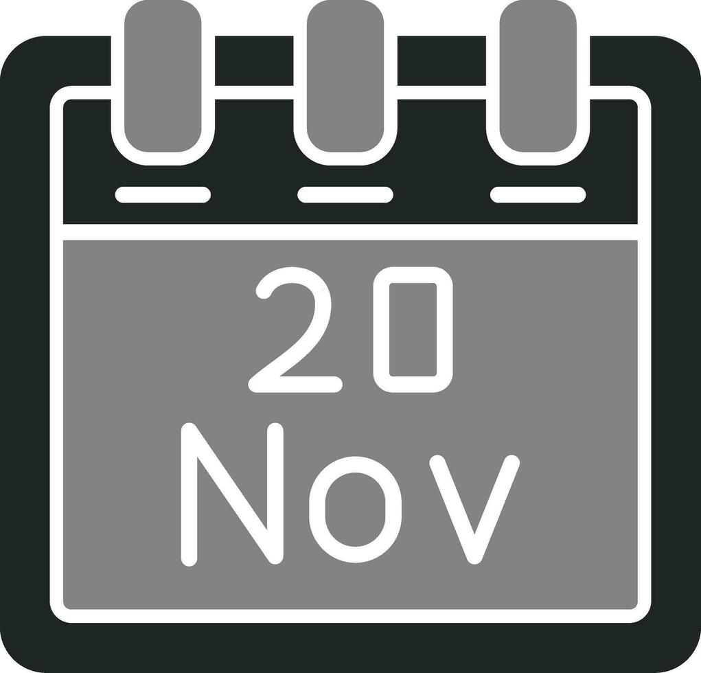 noviembre 20 vector icono