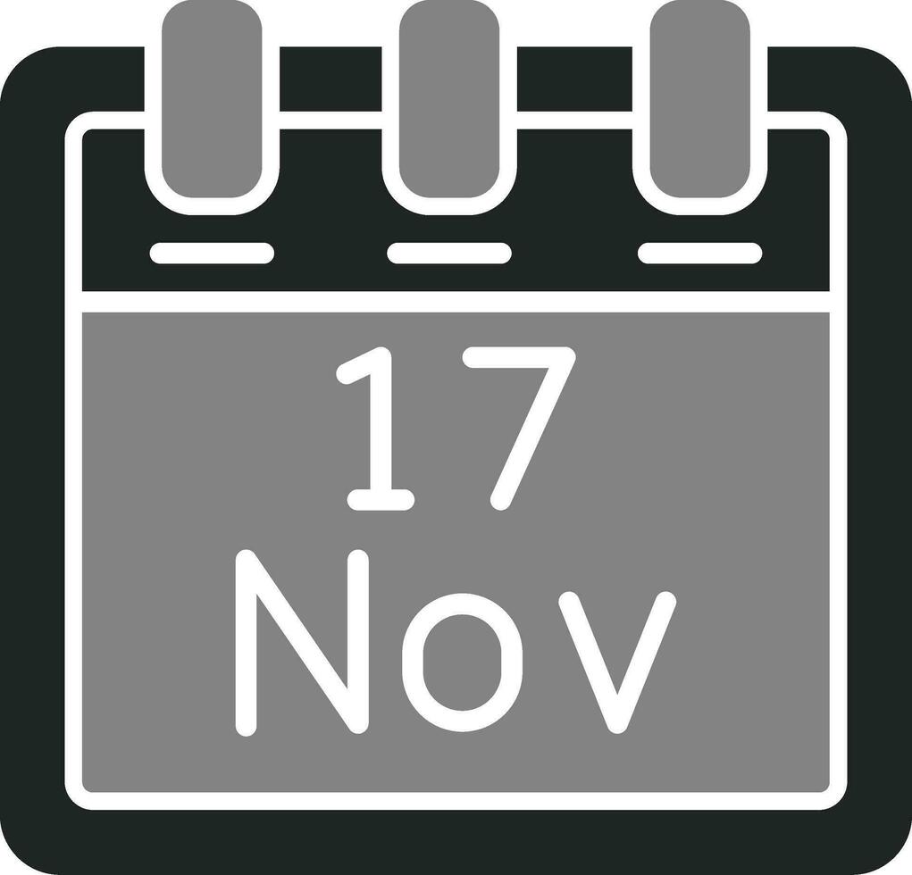 noviembre 17 vector icono