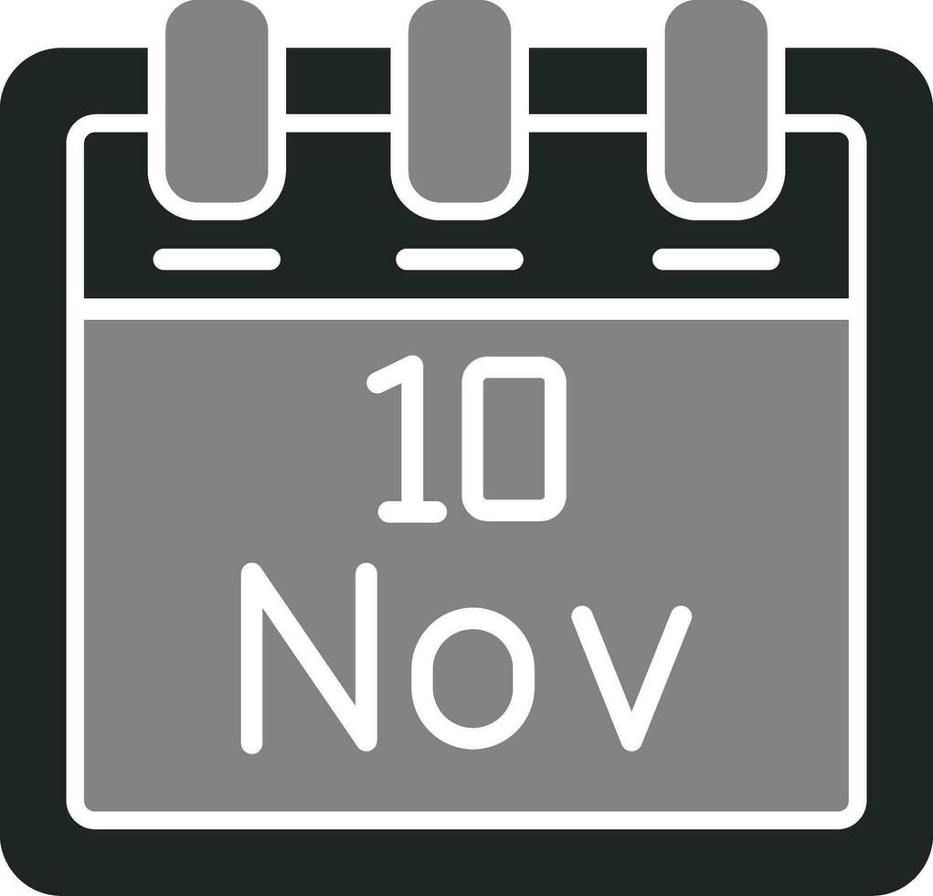 noviembre 10 vector icono