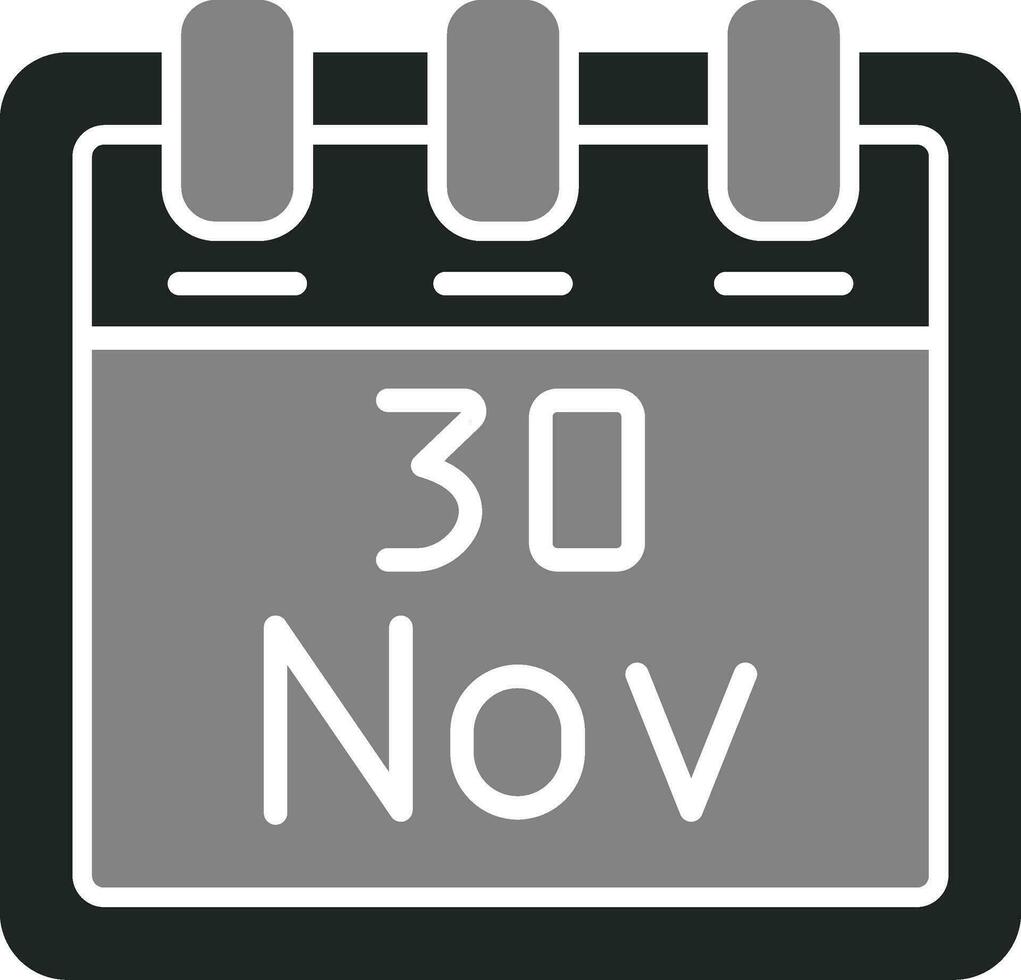 noviembre 30 vector icono