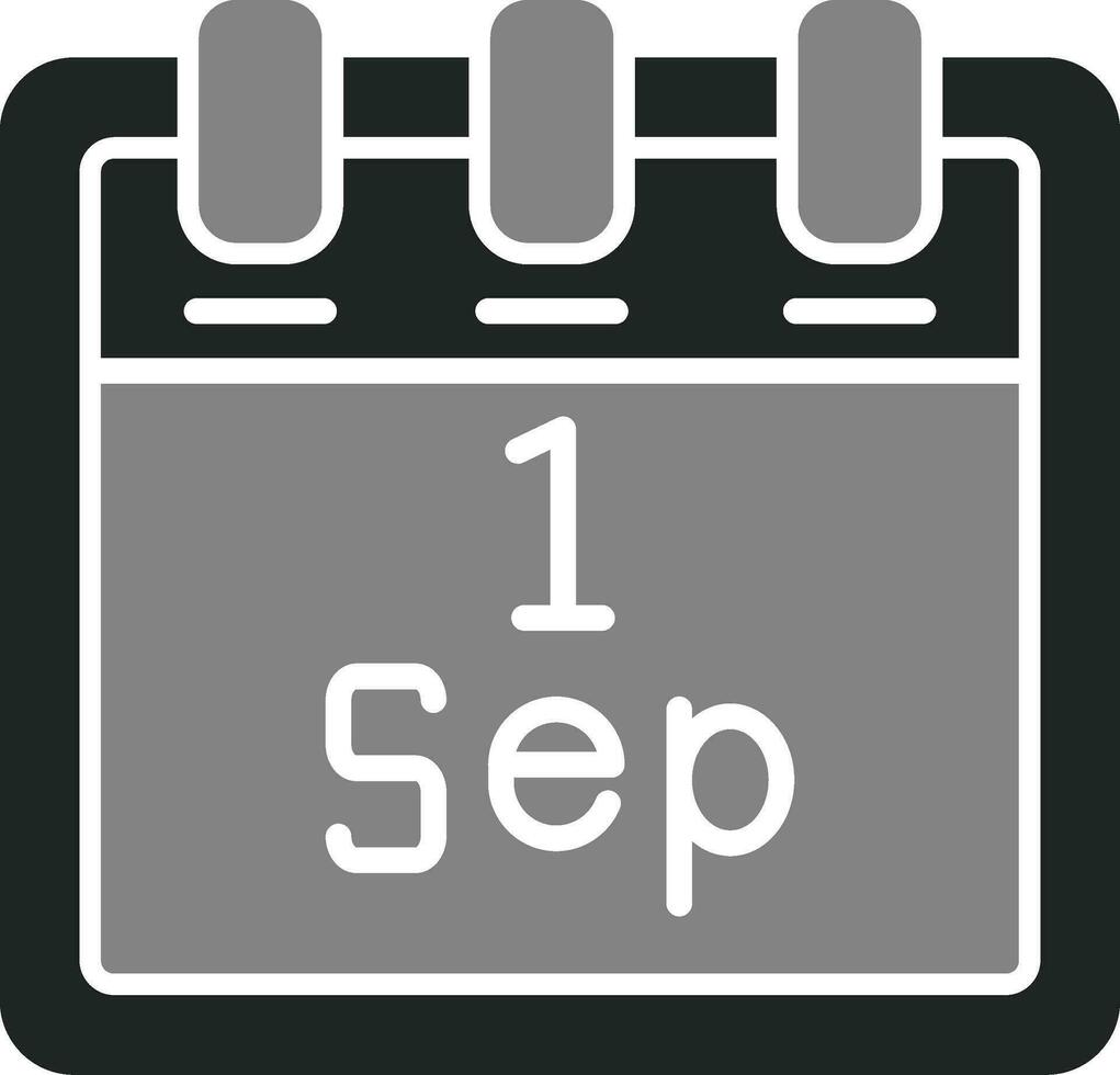 septiembre 1 vector icono