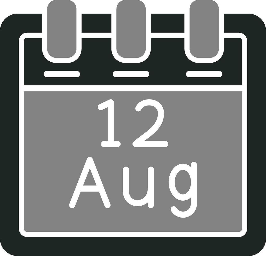 August 12 Vector Icon