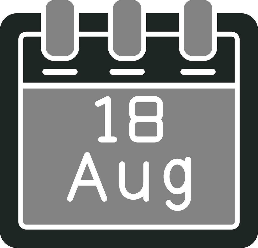 August 18 Vector Icon