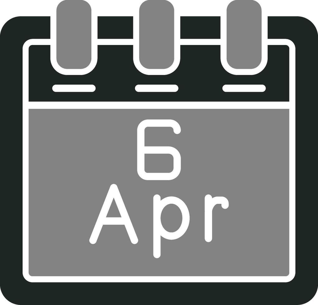 abril 6 6 vector icono