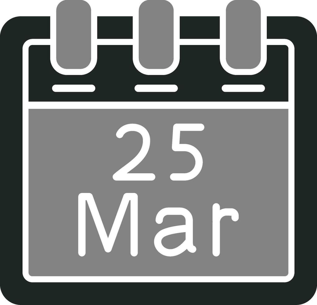 marzo 25 vector icono